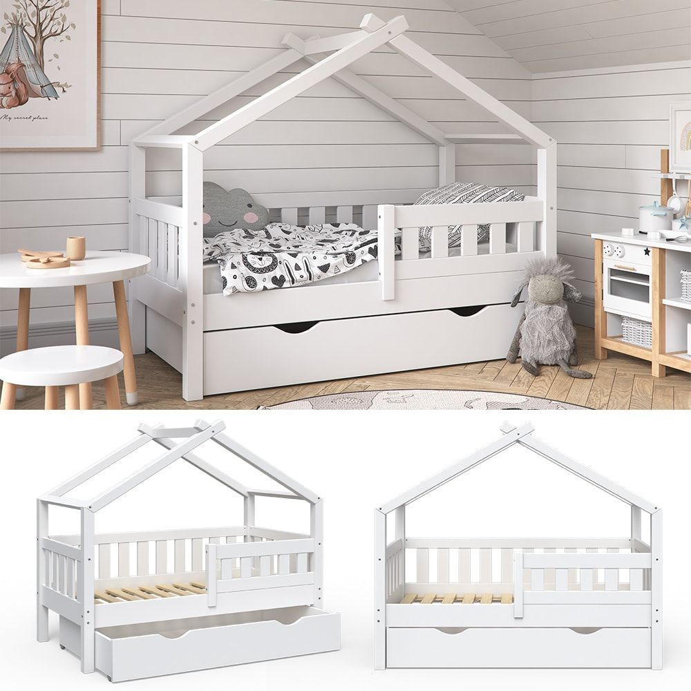 Lit cabane avec tiroir, blanc 148 x 127.9cm (VitaliSpa®) - Image 2