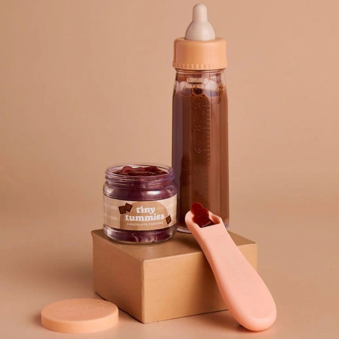 Coffret repas petit pot et biberon magiques pour poupée Chocolat (Tiny Harlow) - Image 1