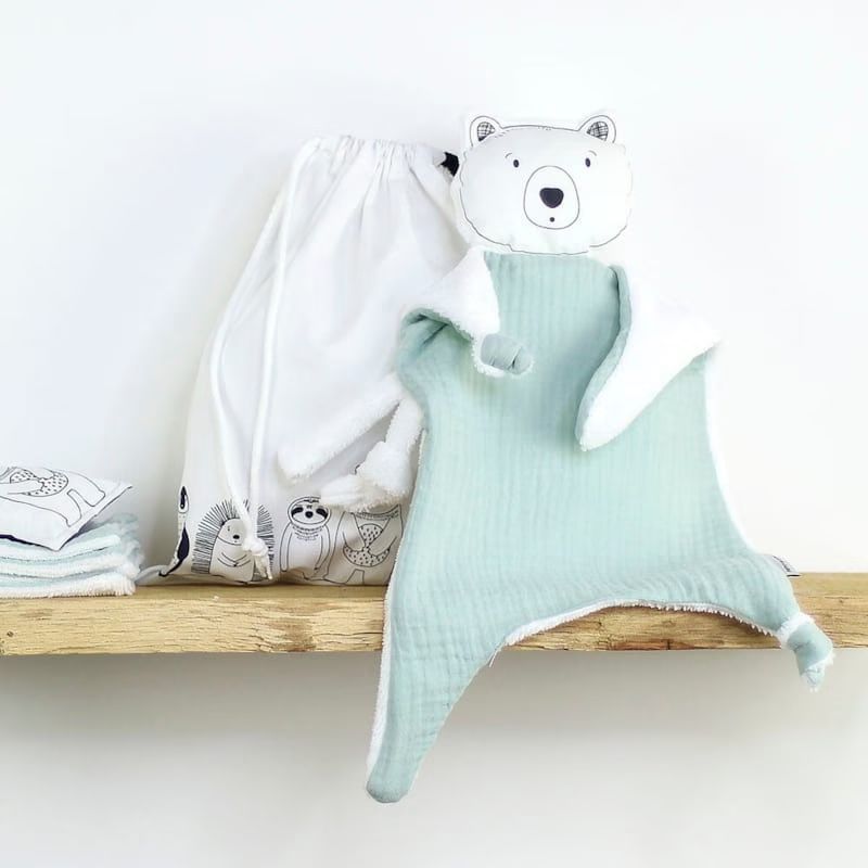 Doudou lange ours brun sauge (Petit Bloom) - Image 1