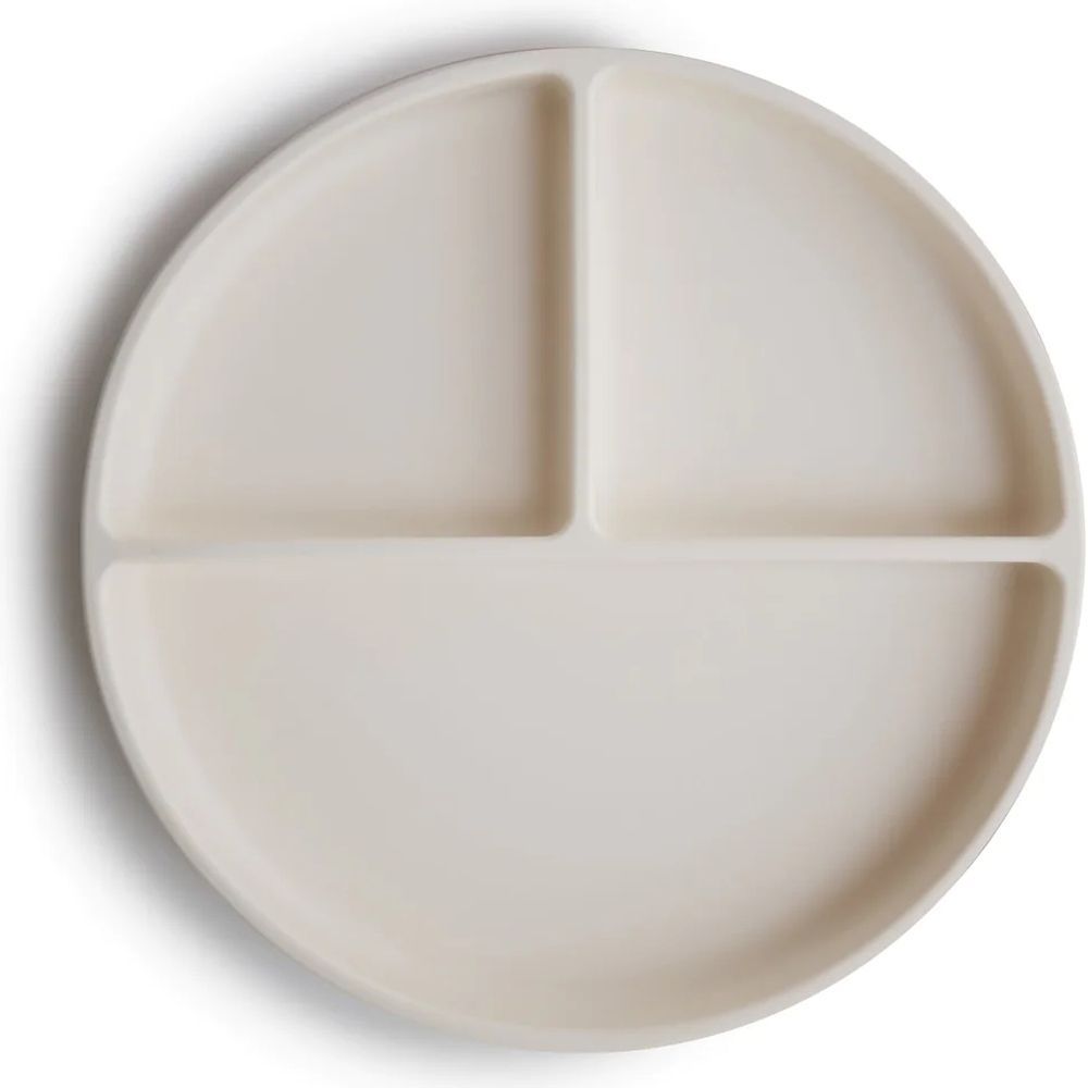 Assiette à compartiments en silicone avec ventouse Ivory (Mushie) - Couverture