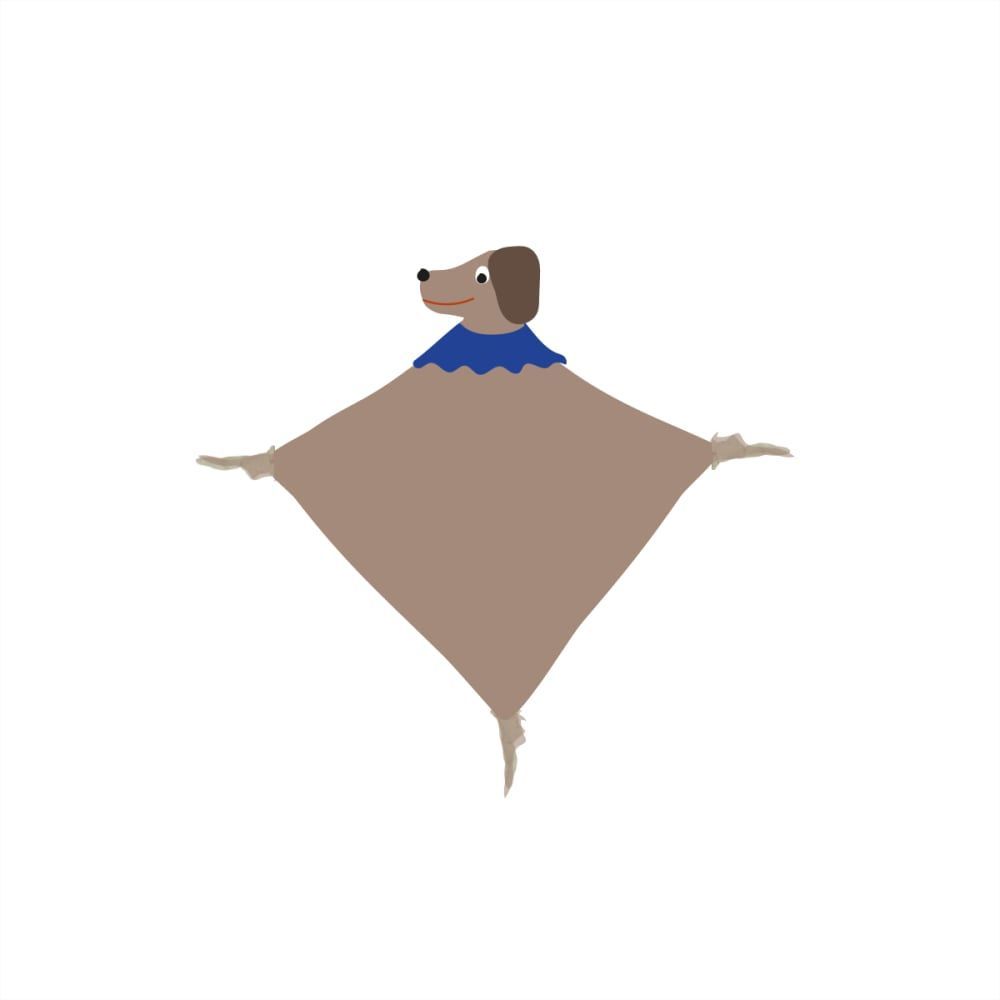 Doudou chien marron en coton biologique H38x36cm (Oyoy Mini) - Image 1