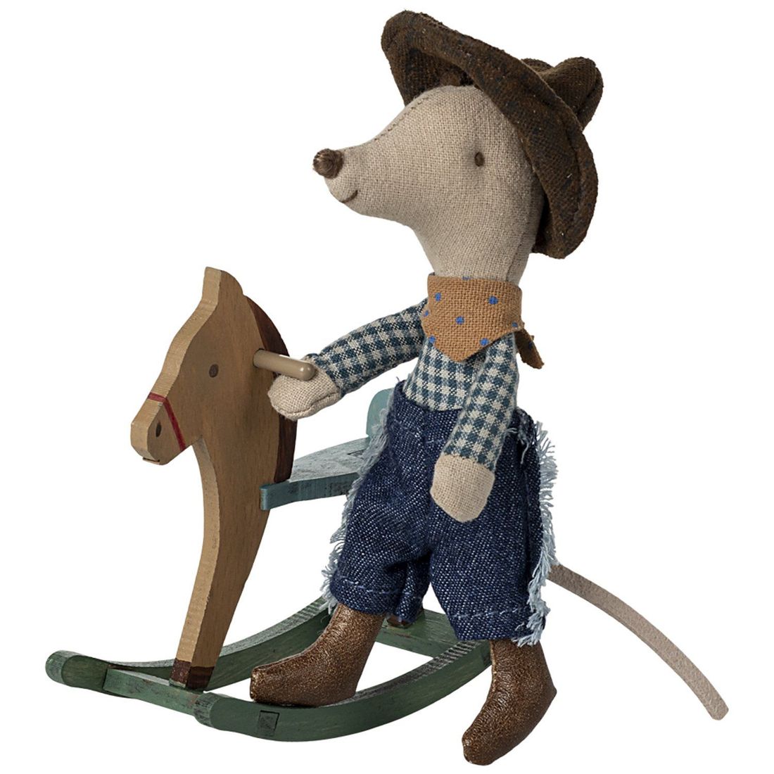 Souris Cowboy sur son cheval à bascule Petit frère (Maileg) - Image 4