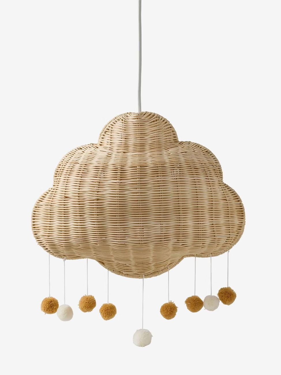 Abat-jour nuage en rotin beige doré (Vertbaudet) - Image 2