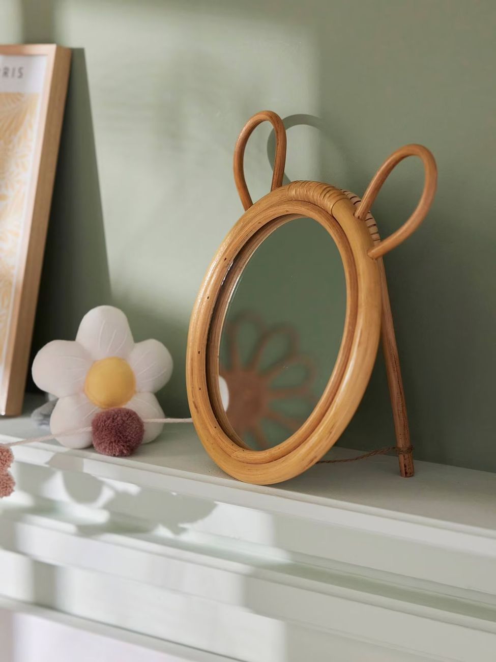 Miroir en rotin Ourson à poser (Vertbaudet) - Image 2