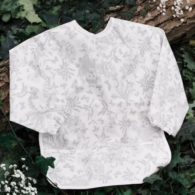Bavoir manches longues Toile de Jouy gris clair (Tartine et Chocolat) - Image 2
