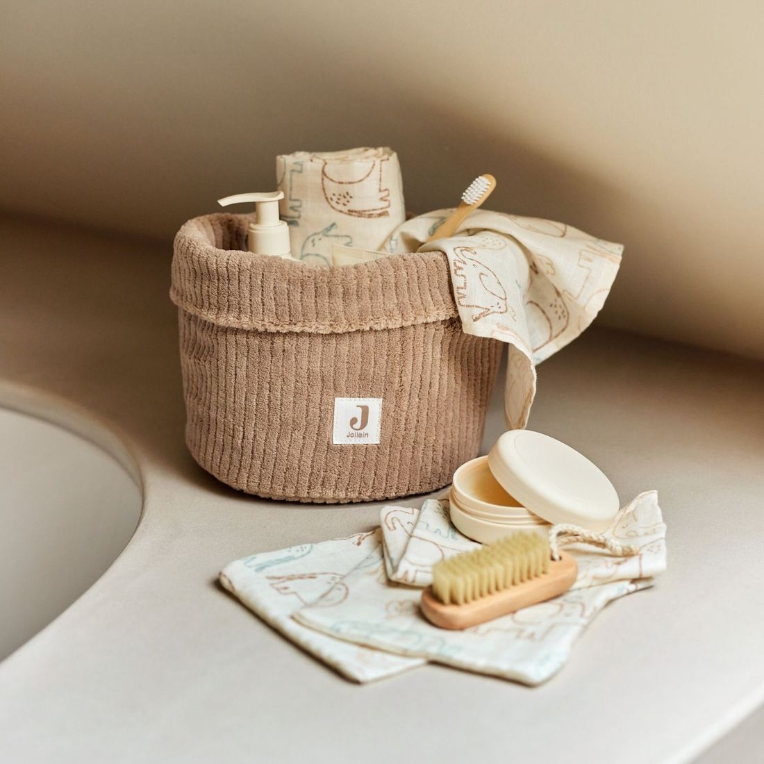 Panier de rangement Cloudy Rib Milky Coffee (14 x 18 cm) (Jollein) - Image 5