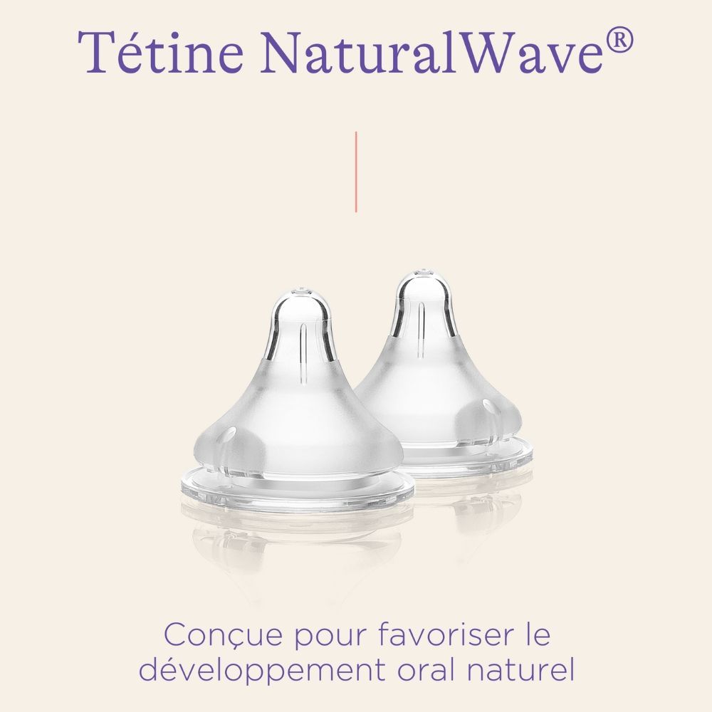 Lot de 2 tétines Natural Wave® spécial allaitement débit très lent (Lansinoh) - Image 5