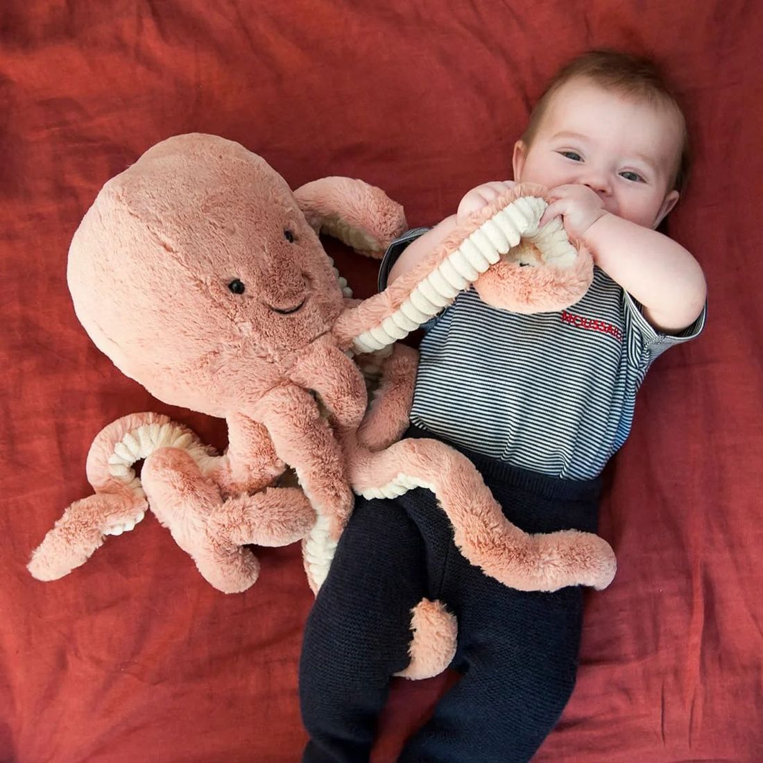Peluche Pieuvre Odell Jellycat - Doudou XXL Ultra Doux Tentacules Faciles à Saisir - Sécurité EN71 - M - Rose - M - Rose (Jellycat) - Image 1