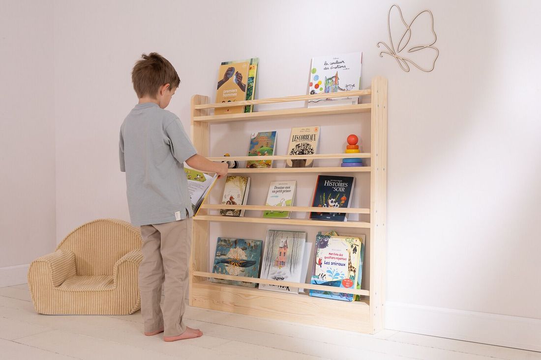 - Bibliothèque Montessori M - Pin Naturel (Mon Lit Cabane) - Image 2