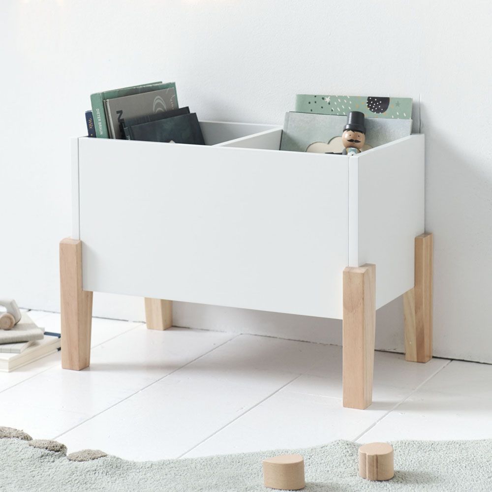 Petite Amélie Bac à livres enfant Ciel | Rangement en bois et blanc | 53x38x31,5 cm | Bibliothèque pour jouets et livres au design intemporel (Petite Amélie) - Couverture