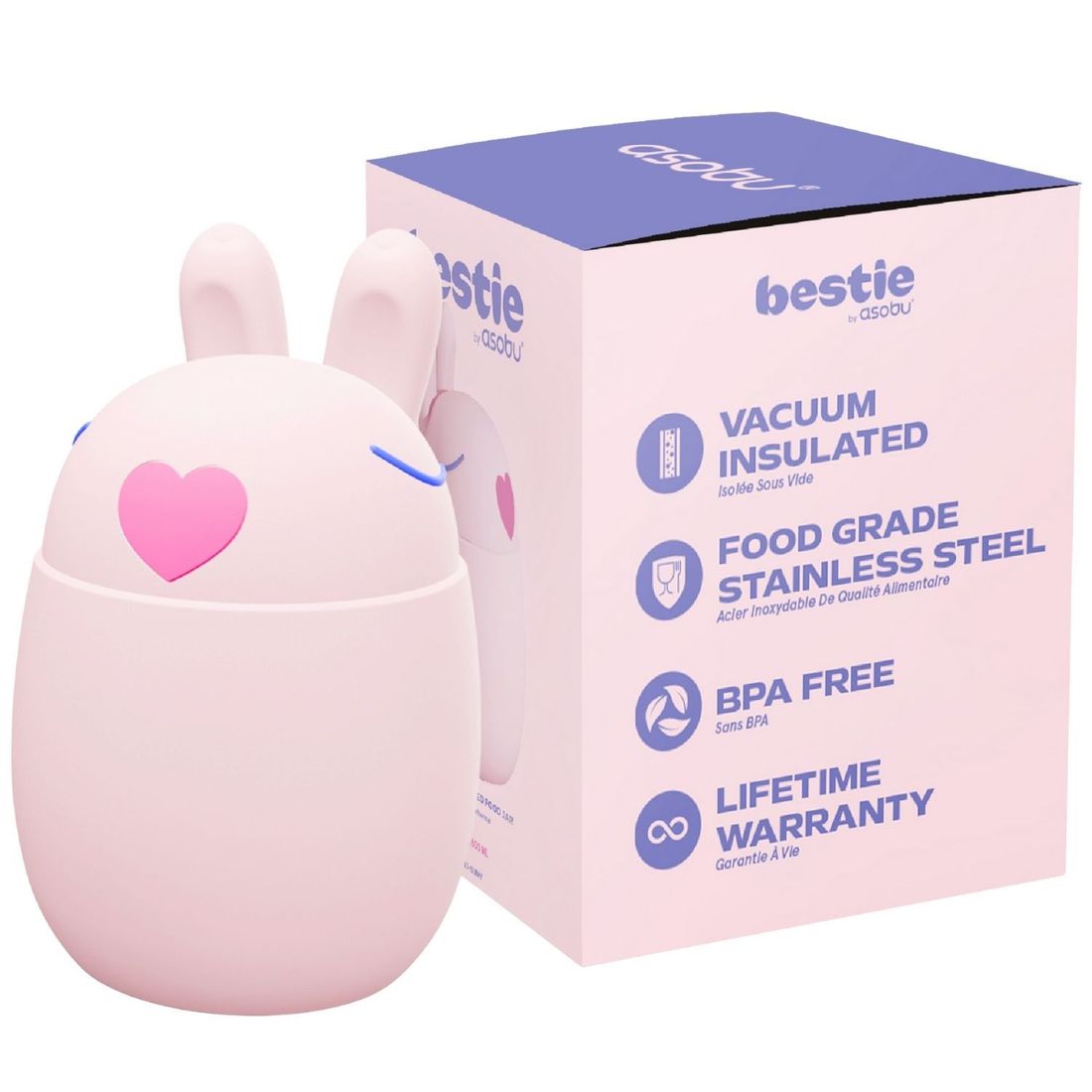 Boîte repas isotherme Bestie Foodie Lapin (600 ml) (Asobu) - Image 4