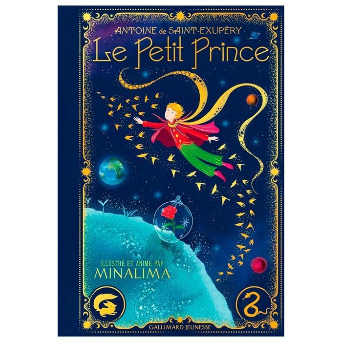 Le Petit Prince édition anniversaire illustrée et animé par le studio MinaLima (Éditions Gallimard Jeunesse) - Couverture
