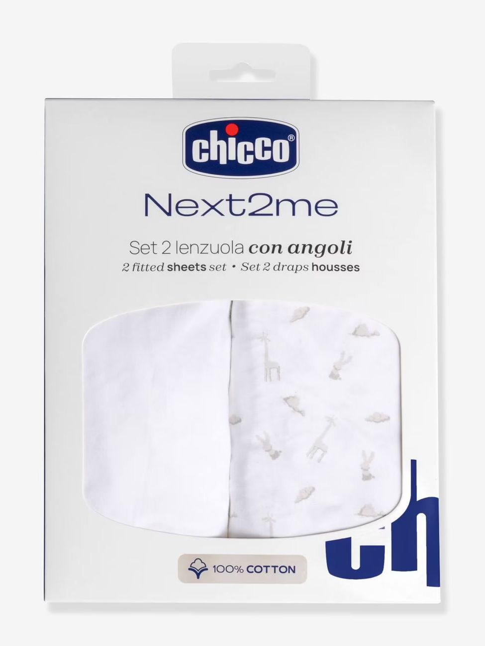 Set 2 draps housse Next2Me CHICCO blanc (Chicco) - Couverture