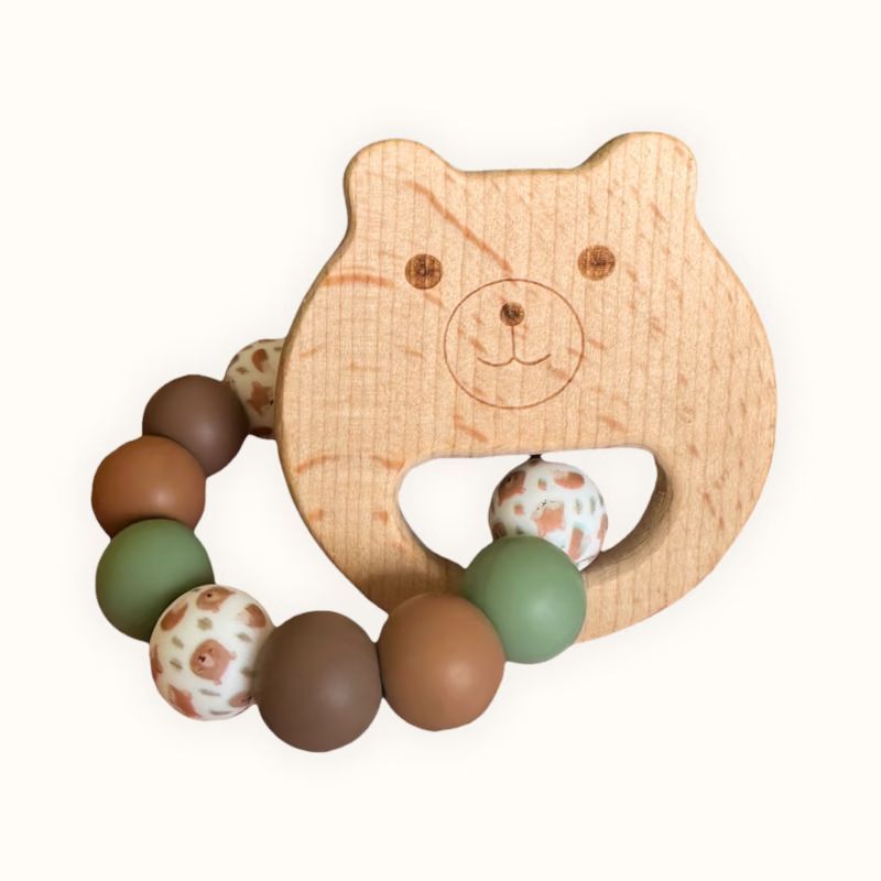 Hochet bois et silicone ours (Mawen Materne) - Couverture