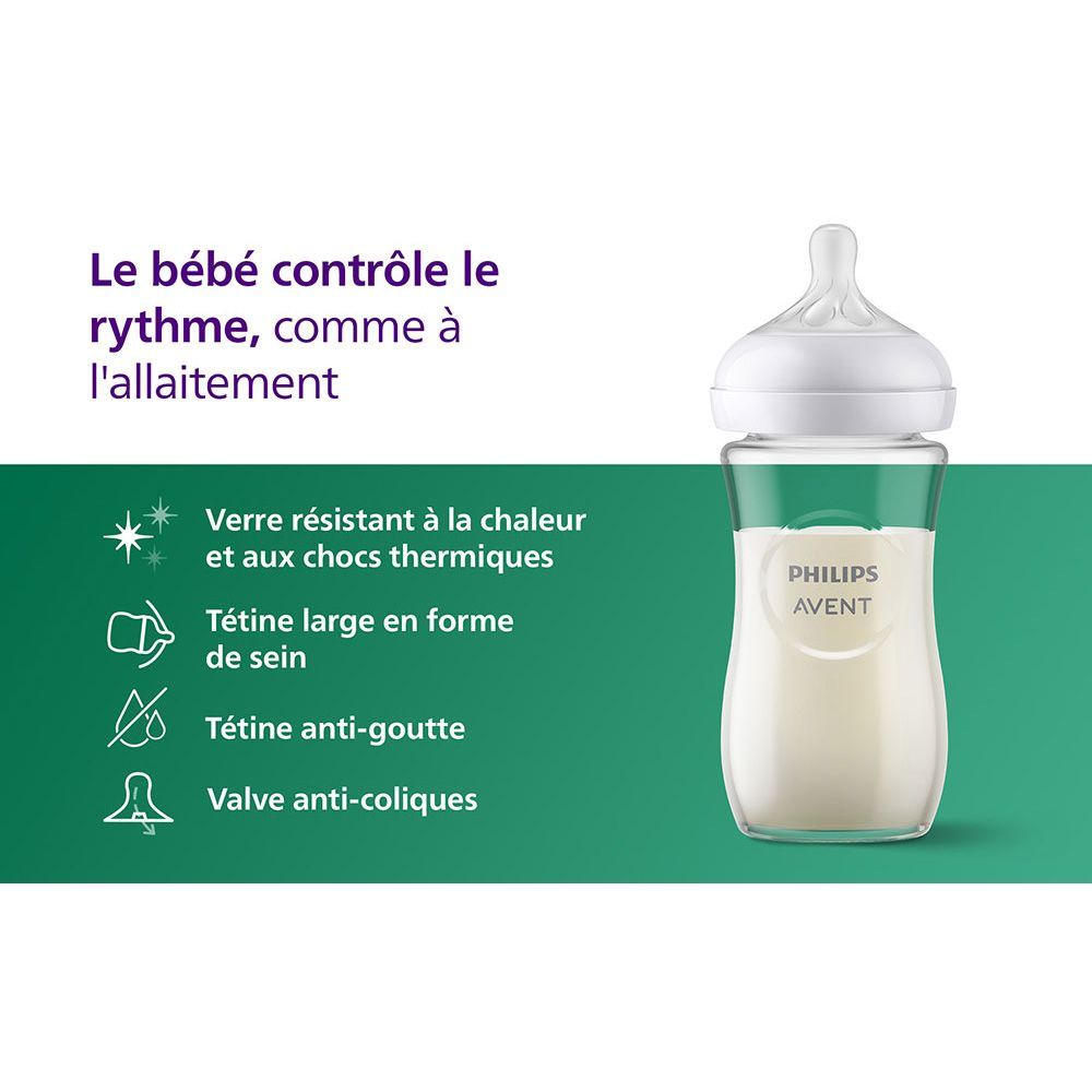 Biberons Natural en verre 3.0 (Philips Avent) - Image 2