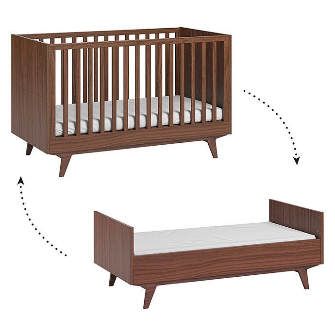 Lit Bébé Evolutif Mid II Noyer - 70 x 140 cm (Vox Meubles) - Image 5