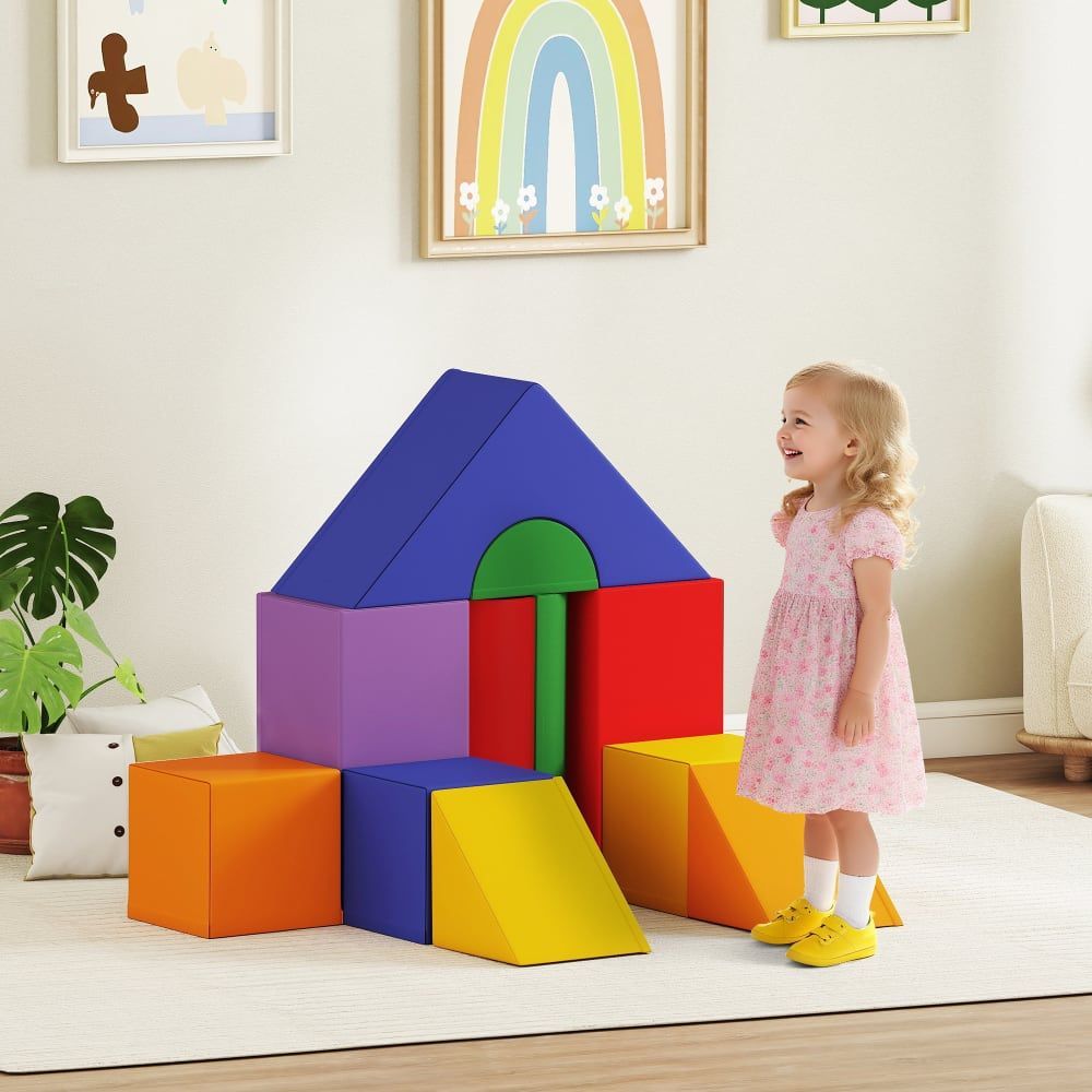 Jouets éducatifs 11 blocs de construction en mousse de motricité xxl (Homcom) - Image 1