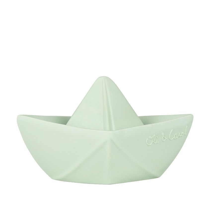 Jouet de bain en caoutchouc Bateau Origami menthe - Vert (Oli and Carol) - Image 1