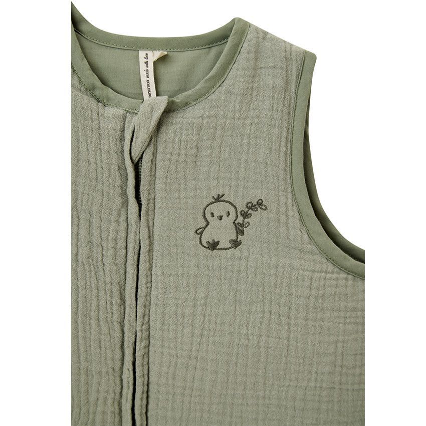 Gigoteuse TOG 2 broderie poussin en gaze de coton - Kaki (Prémaman) - Image 1