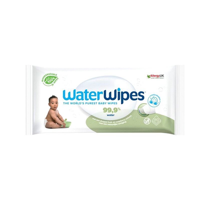 Lingettes visage WaterWipes biodégradable - 60 pièces - Blanc (Waterwipes) - Couverture