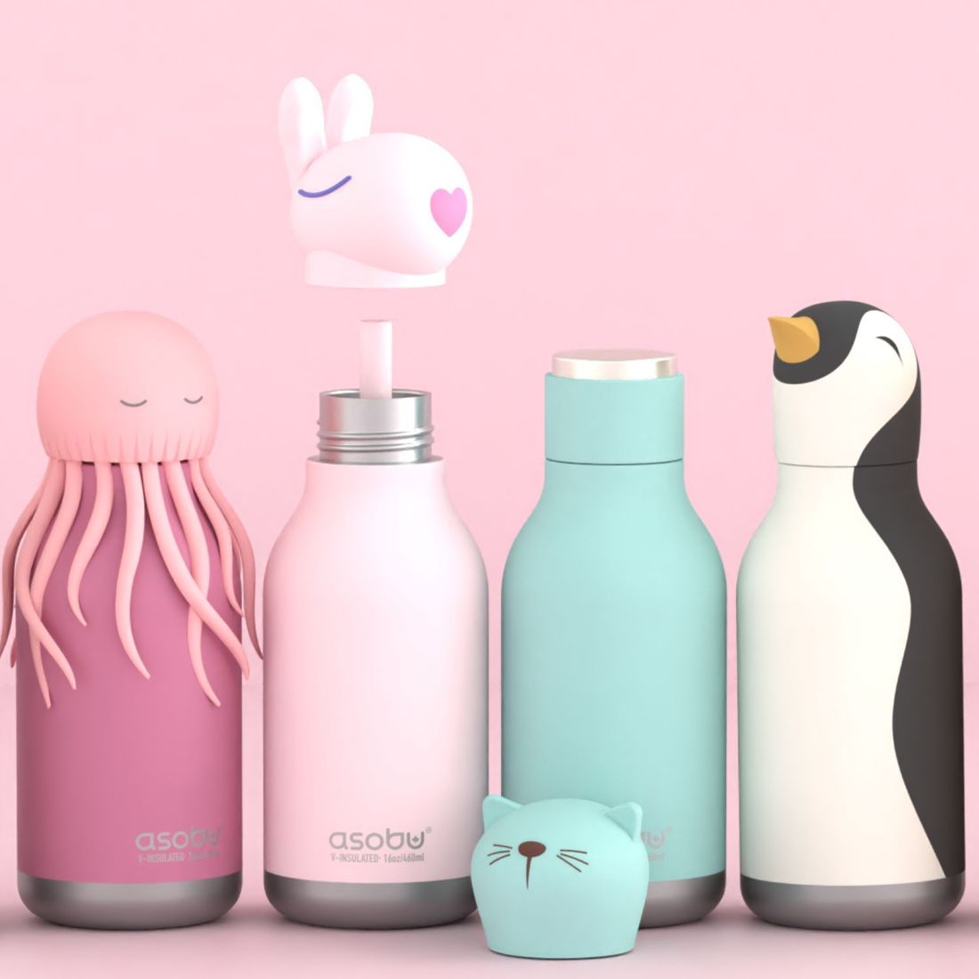 Gourde isotherme Bestie Pingouin (460 ml) (Asobu) - Image 3