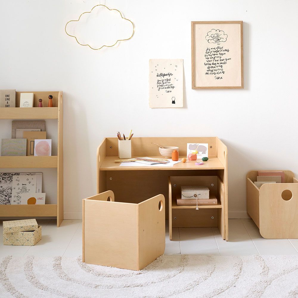 Petite Amélie | Set de table et chaises Montessori Ellipse | En bois | Naturel | Pour enfants | Design ergonomique avec coins arrondis (Petite Amélie) - Image 7