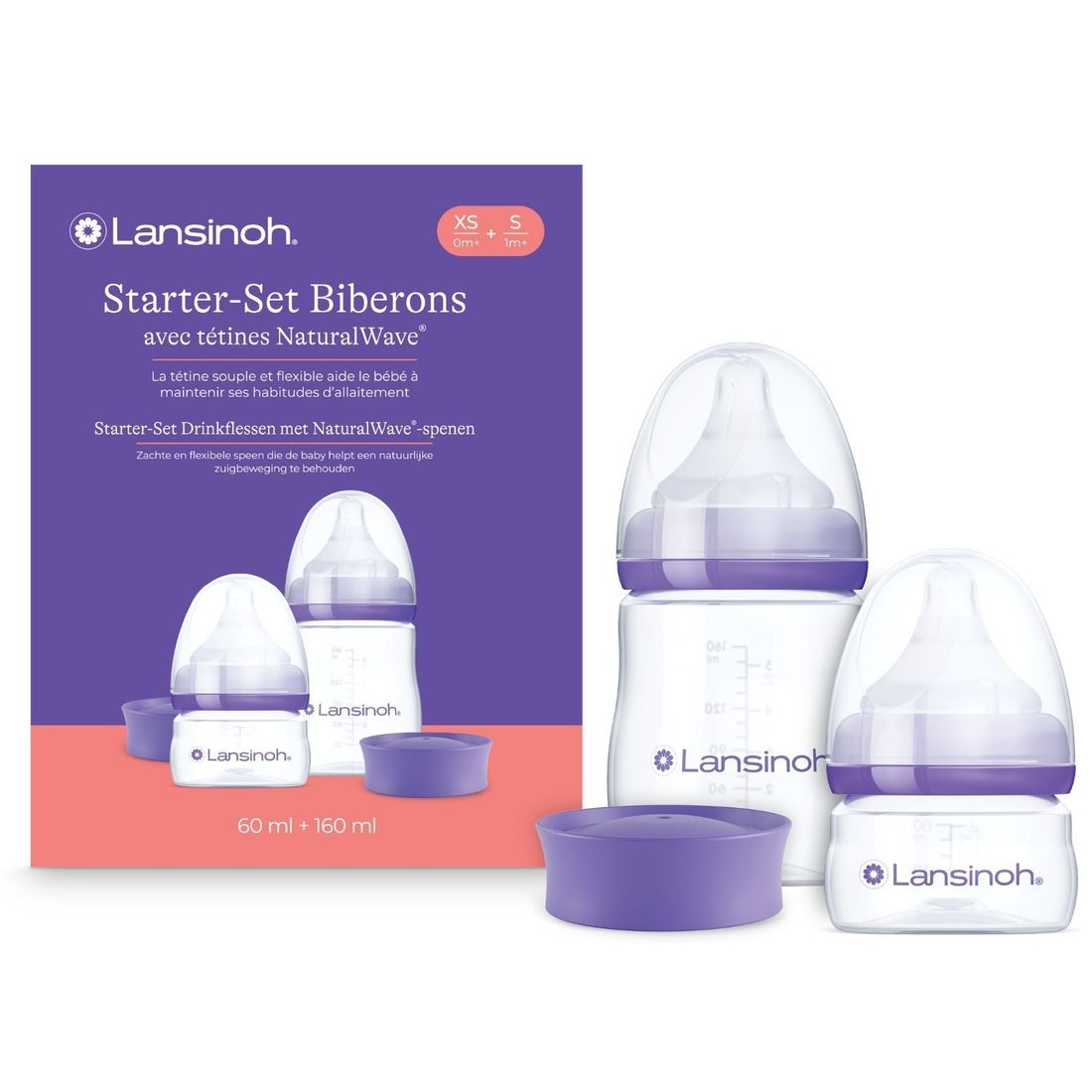 Coffret de naissance biberons et tétines Natural Wave® (60-160 ml) (Lansinoh) - Couverture