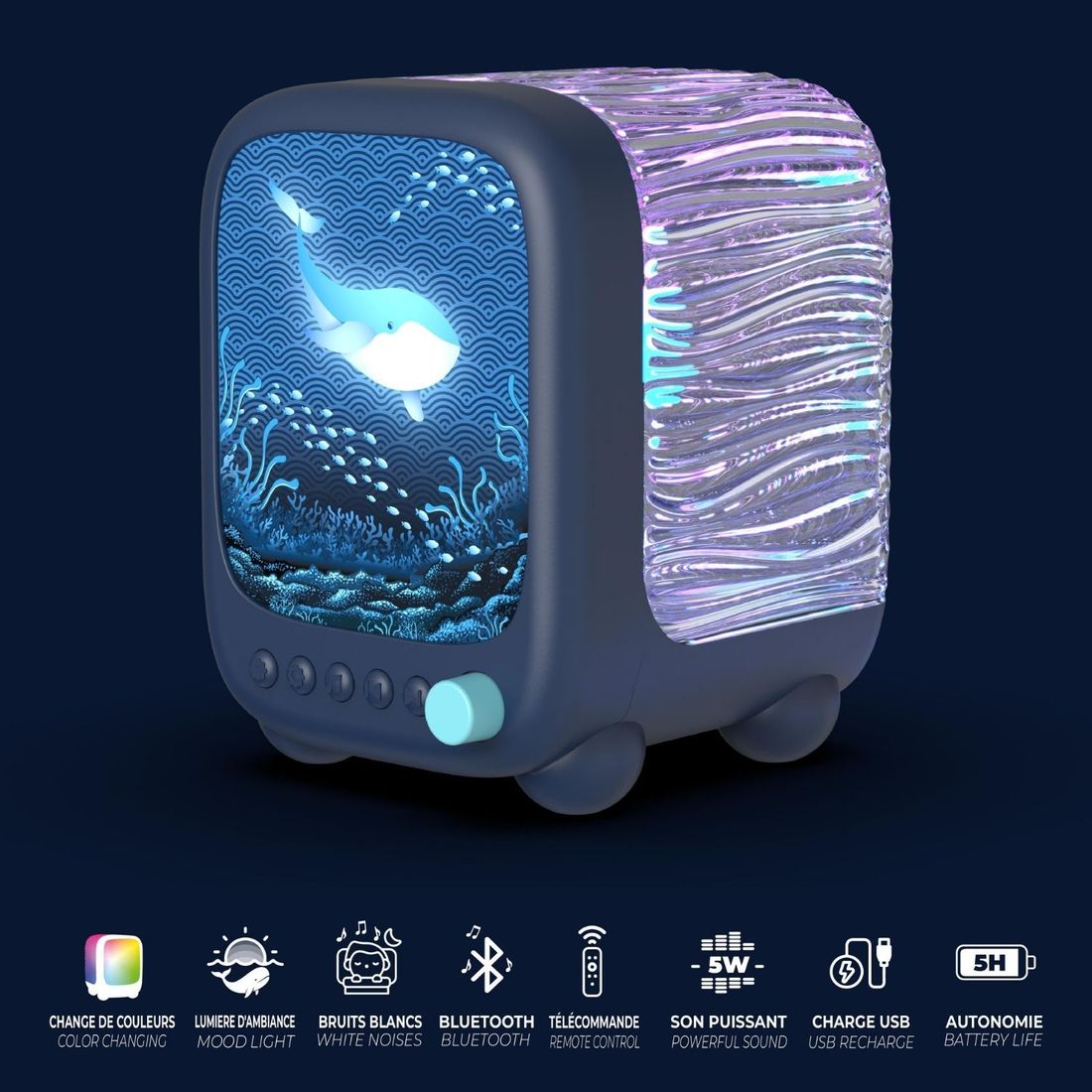 Veilleuse et enceinte sans fil Wavy Light Abyss (MOB) - Image 3