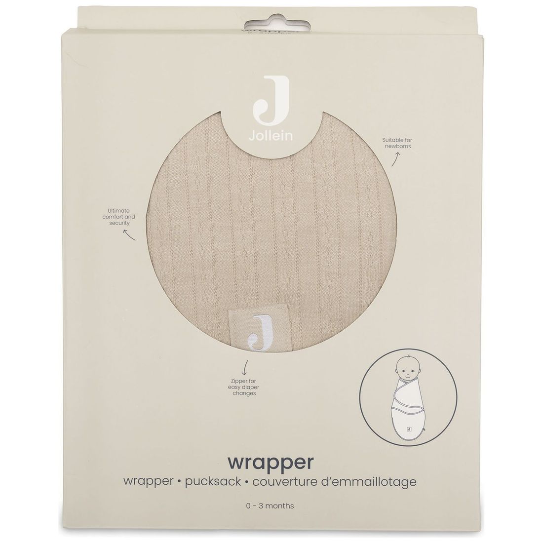 Couverture d'emmaillotage Ajour Sand (0-3 mois) (Jollein) - Image 3