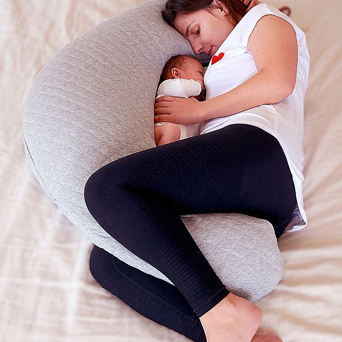 Coussin d'Allaitement Big Flopsy Fleur de Coton - Heather Grey (Béaba) - Image 2