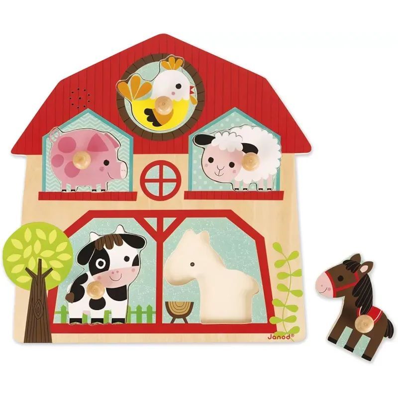 Puzzle sonore les copains de la ferme (Janod) - Couverture