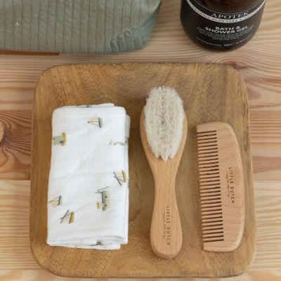 Ensemble brosse et peigne bébé en bois (Little Dutch) - Image 3