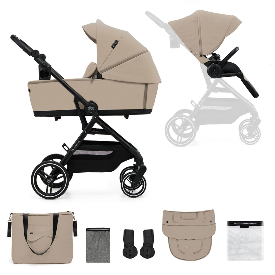 Poussette 2en1 YOXI beige (Kinderkraft) - Couverture