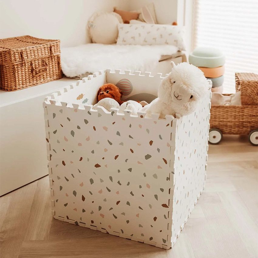 Tapis de dalles en mousse réversibles 120 x 180 cm village/terrazzo - Blanc (Play & Go) - Image 5