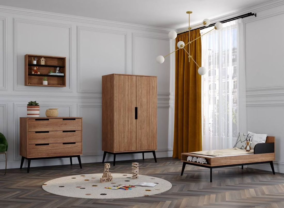 Chambre Bébé Complète Vintage Octave Noyer (Chambrekids) - Image 2
