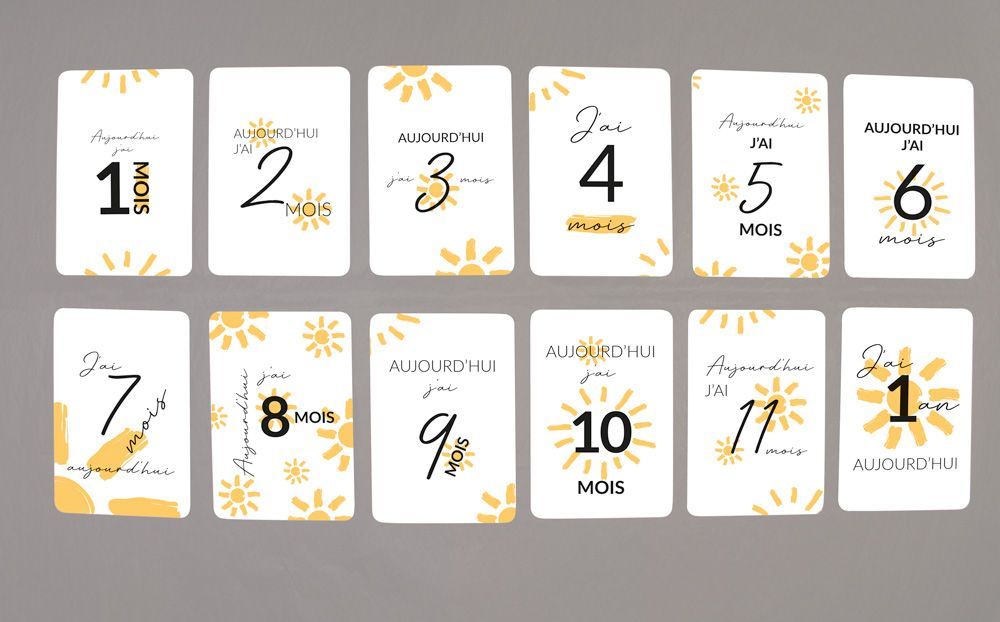 Cartes étapes bébé Soleil (Le Faire-Part Français) - Image 1