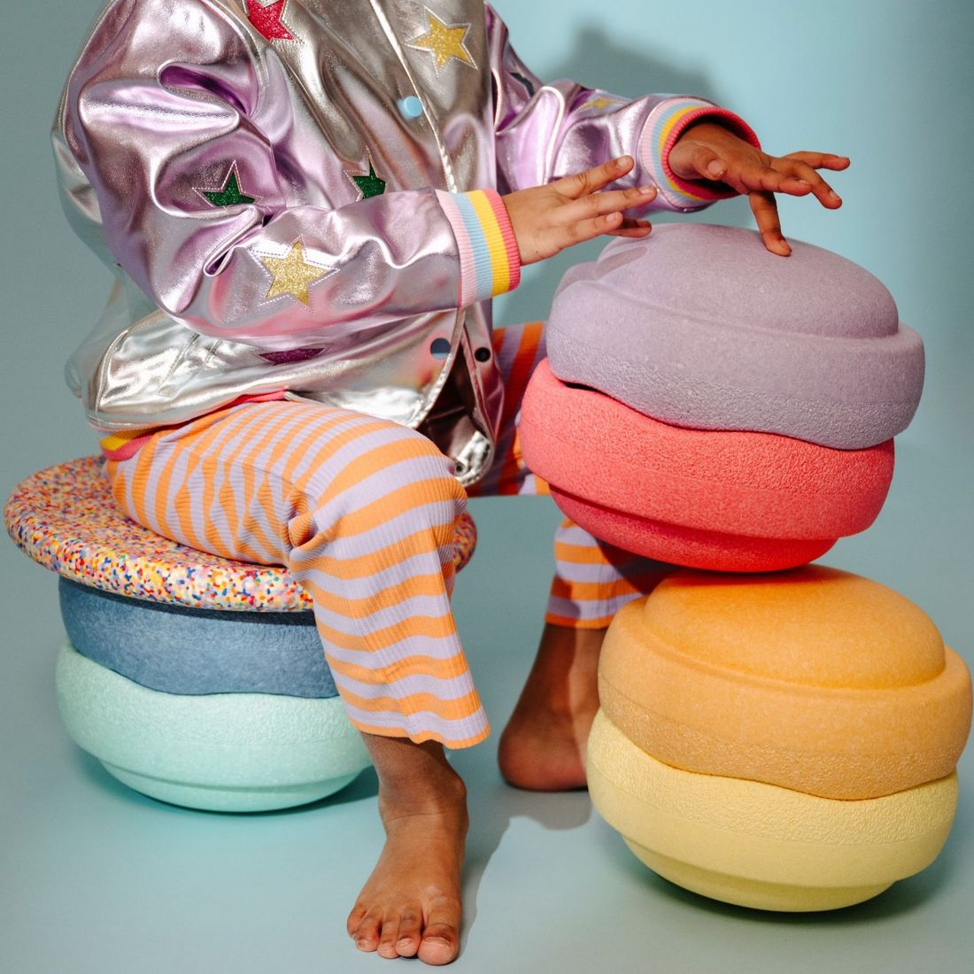 Jeu de motricité Rainbow Set pastel (7 blocs) (Stapelstein) - Image 1