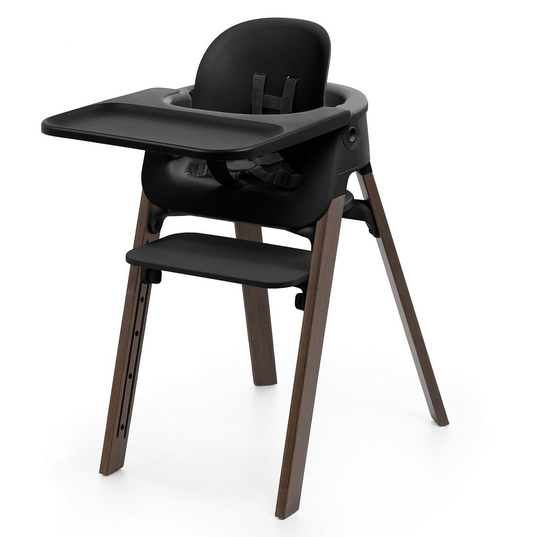 Chaise Haute Steps avec Plateau et Baby Set - Noir et Brun Chaud (Stokke) - Couverture