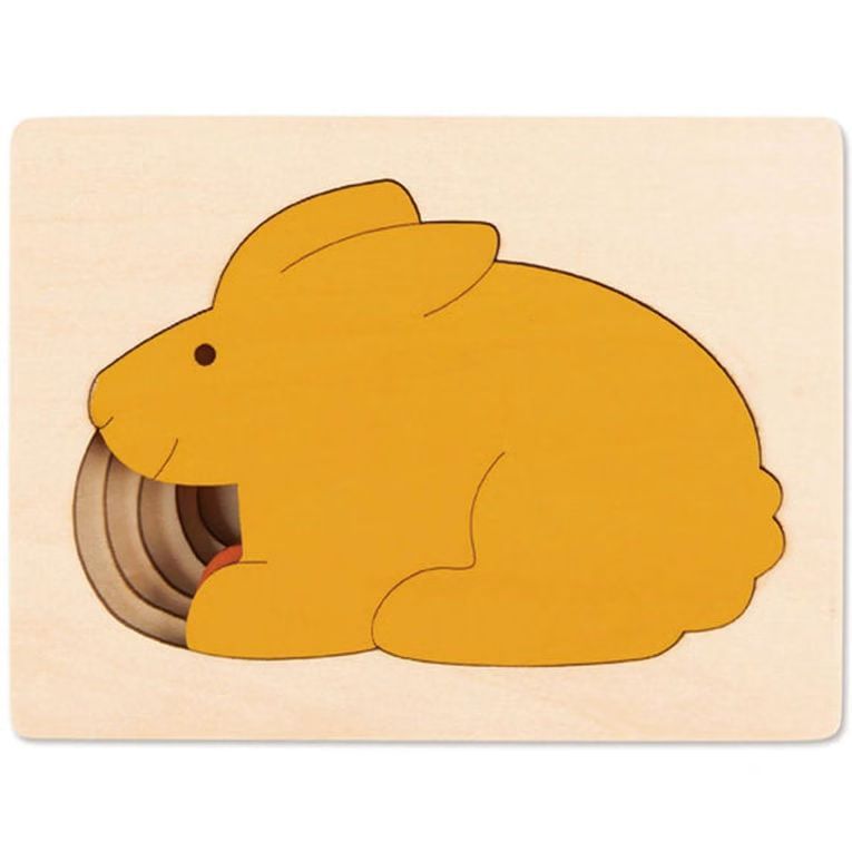 Hape - Puzzle enfant encastrement hape 5 lapins