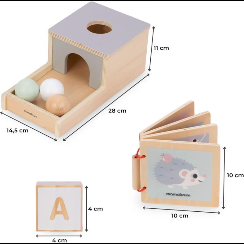 Jeux éveil sensoriel montessori bois (Mamabrum) - Image 3