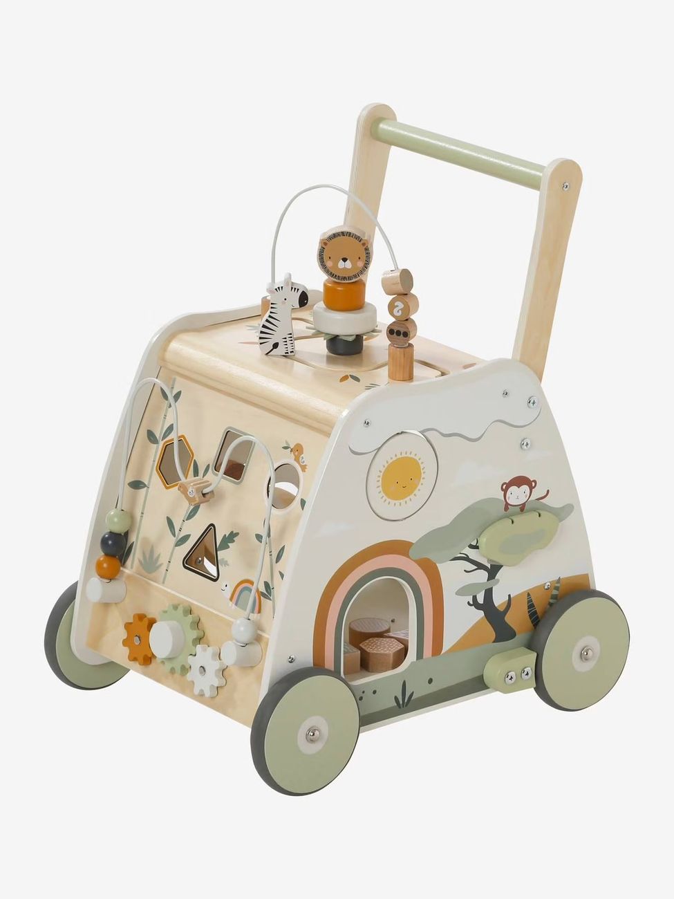 Chariot de marche multi-activités Tanzanie en bois FSC® vert (Vertbaudet) - Image 2