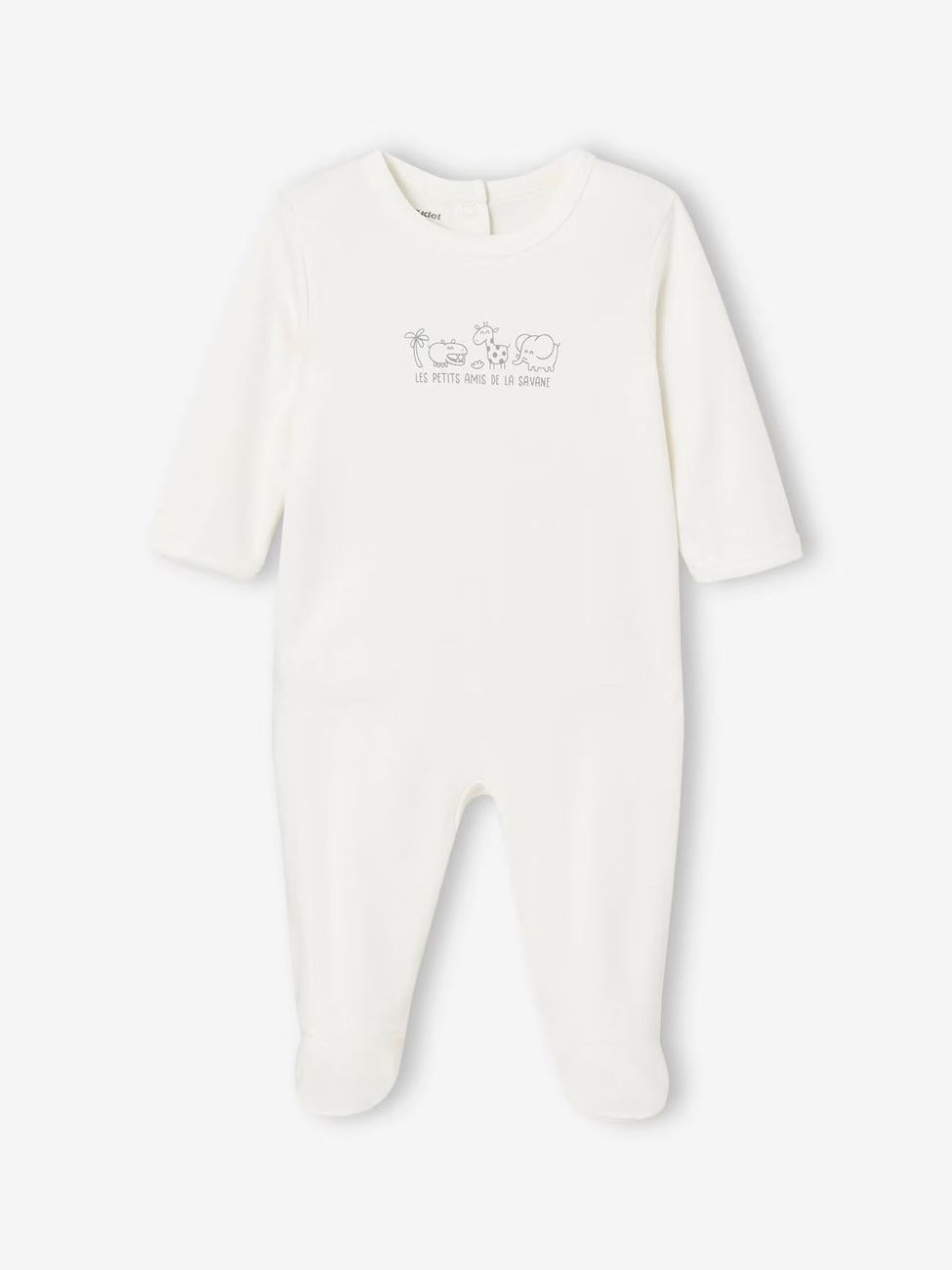 Lot de 3 pyjamas bébé mixtes en interlock BASICS bleu grisé (Vertbaudet) - Image 2
