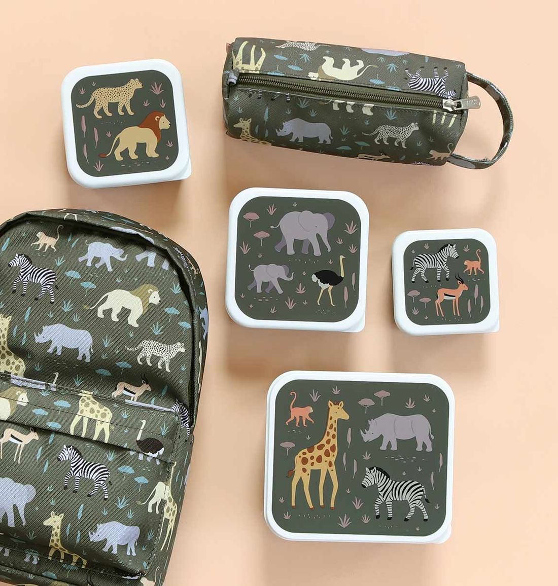 Lot de 4 boîtes à goûter Savane (A Little Lovely Company) - Image 4