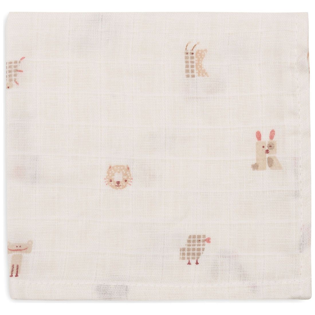 Lot de 3 mini langes en gaze de coton Animal Friends (31 x 31 cm) (Jollein) - Image 6