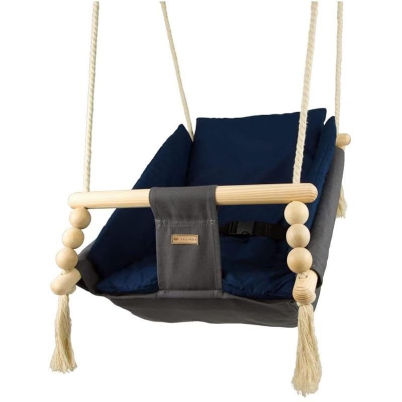 Bascule pour bébé gris, bleu marine (Velinda) - Image 1