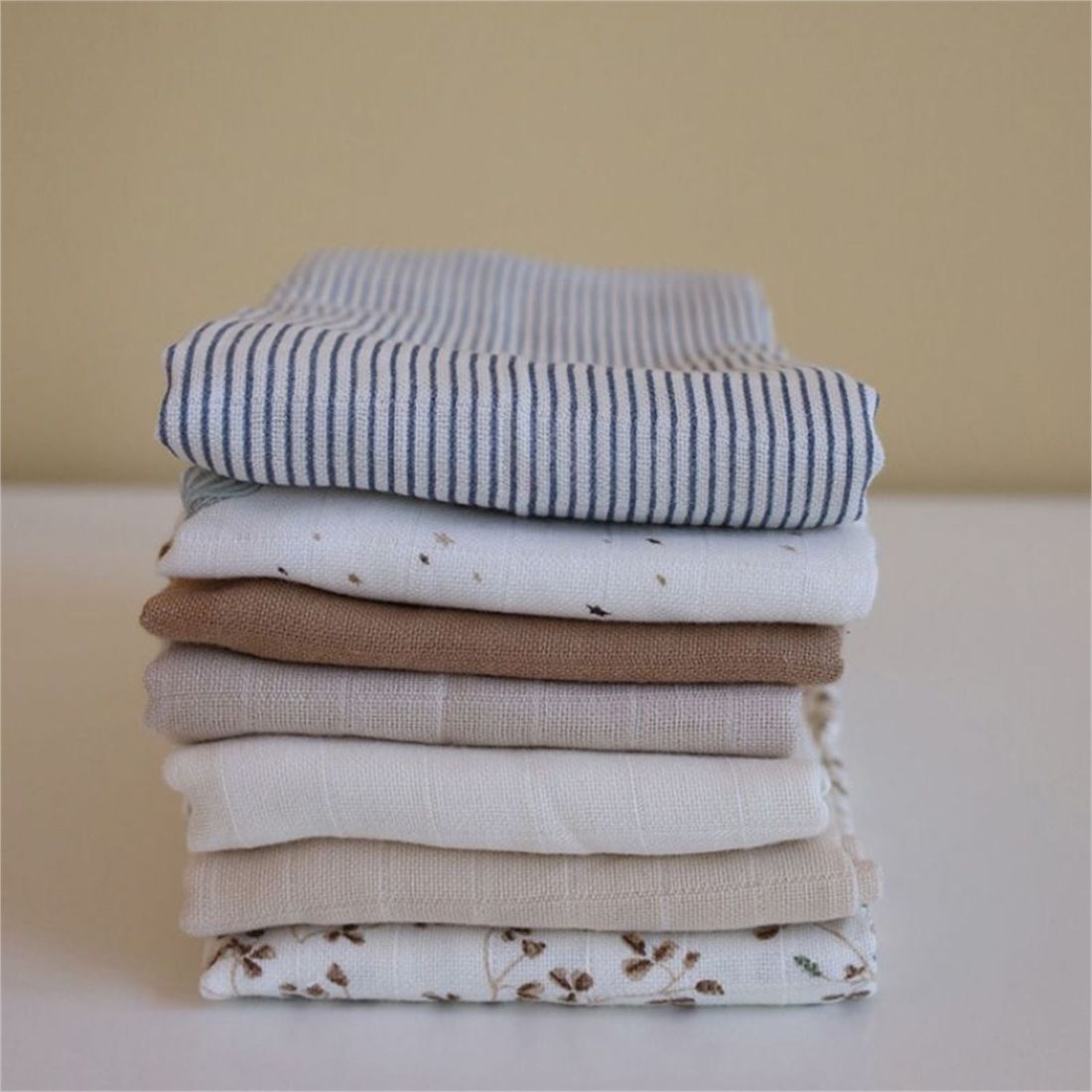 Lot de 3 langes bébé en coton bio Classic Stripes Blue (70 x 70 cm) (Cam Cam Copenhagen) - Image 1