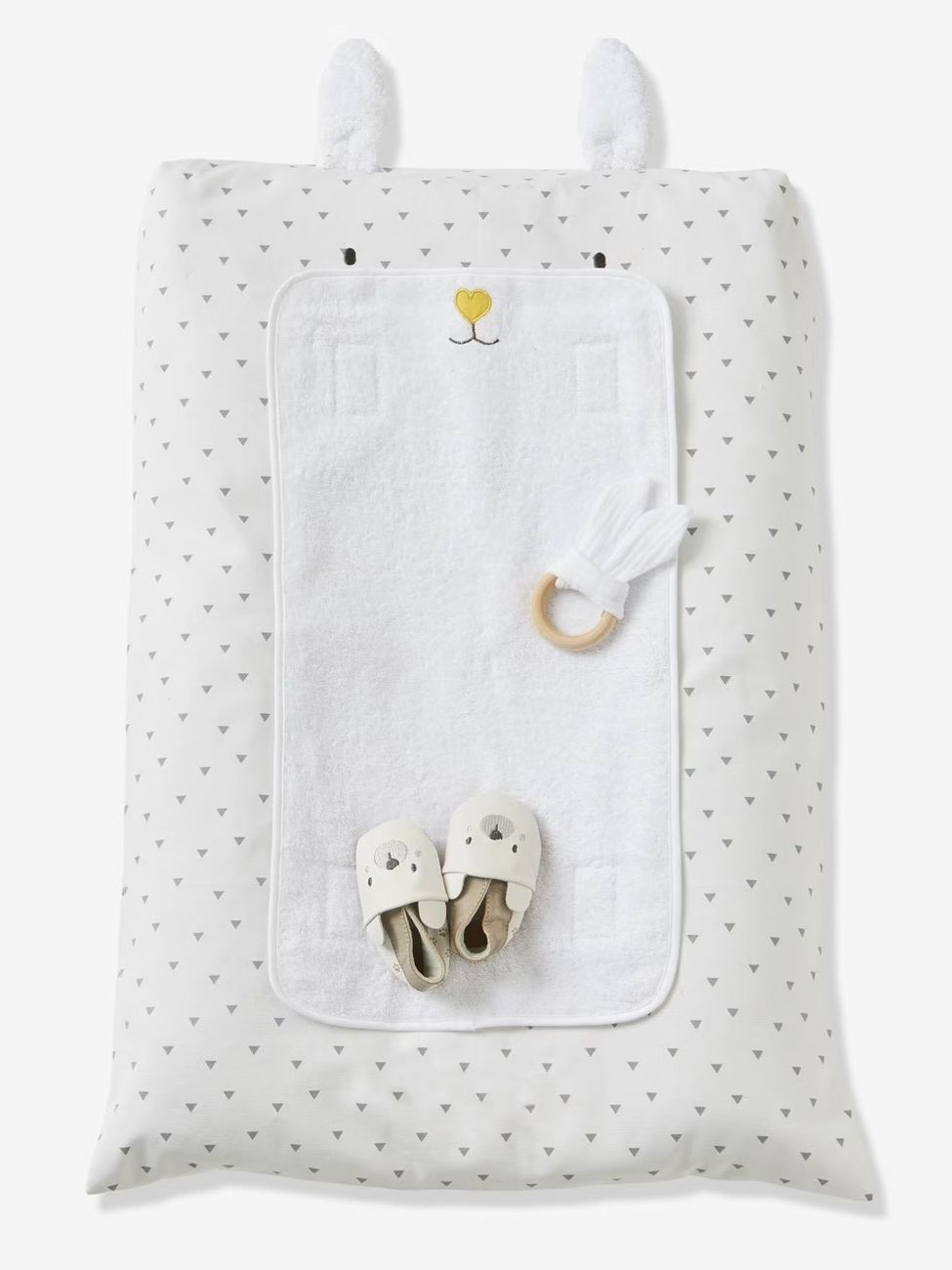 Housse matelas à langer personnalisable Lapin blanc imprimé (Vertbaudet) - Image 1