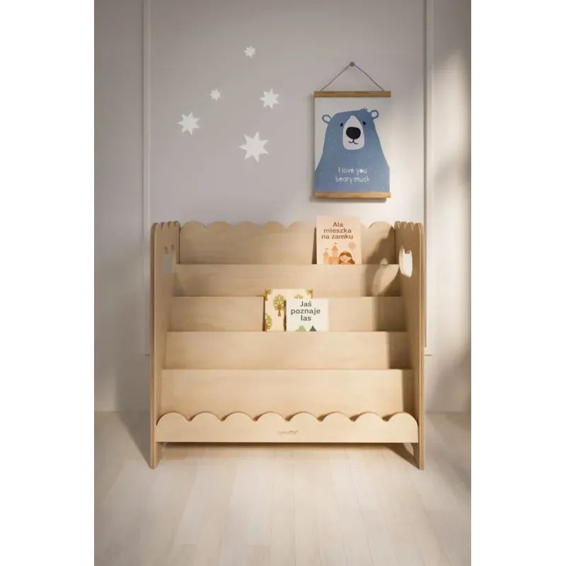 Bibliothèque montessori l84cm pour enfant en bois (Babykare) - Image 2
