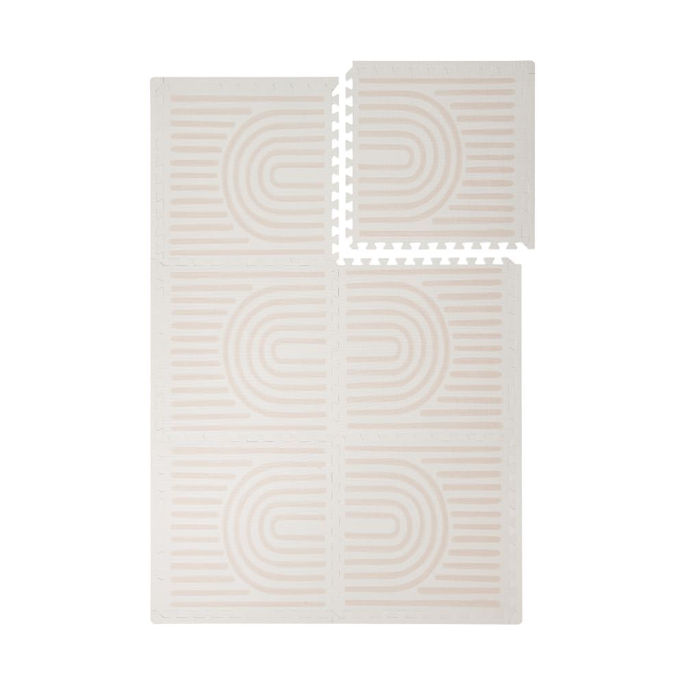 Tapis de jeu puzzle en mousse créme 120x180cm (ToddleKind) - Couverture