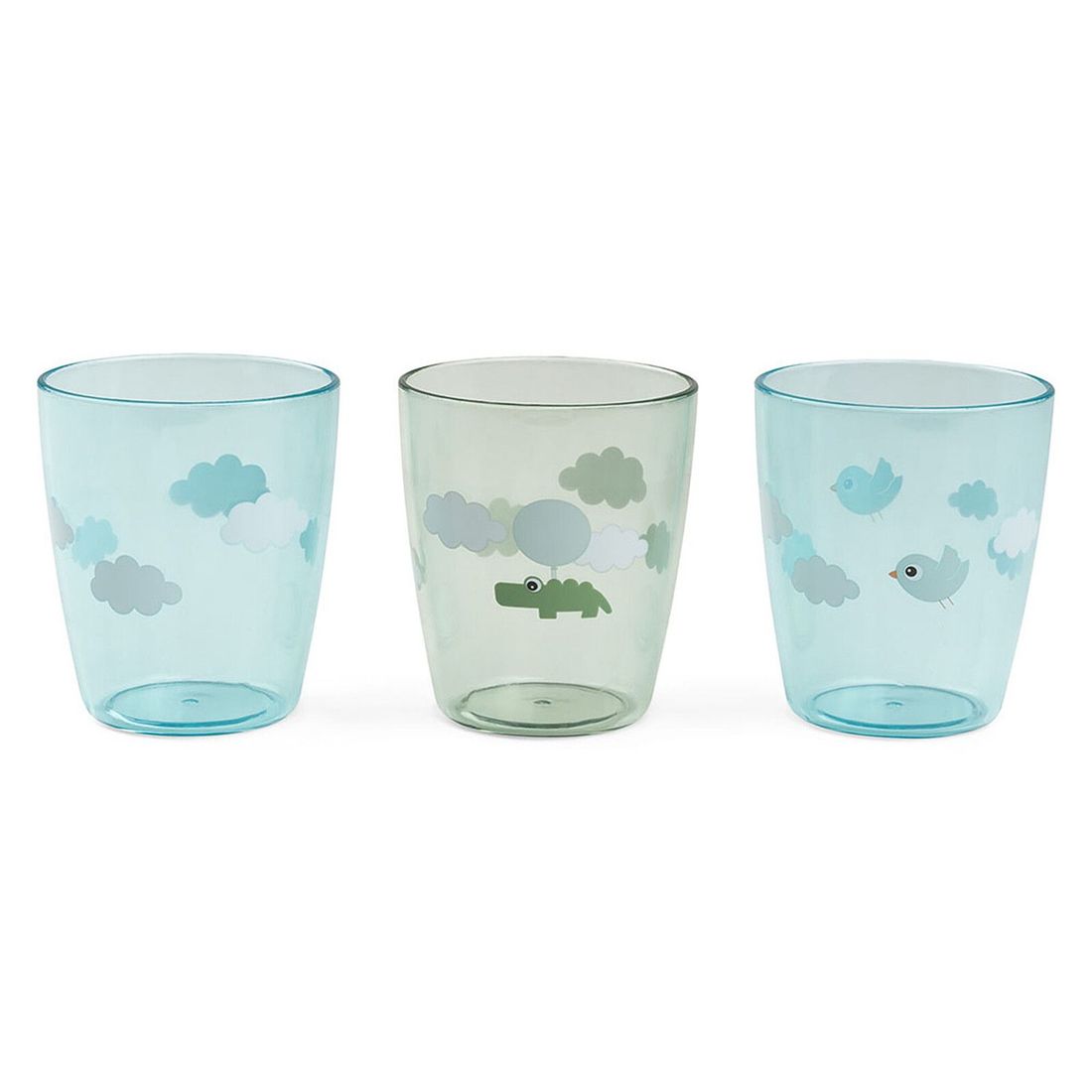 Lot de 3 Mini Verres Yummy Happy Clouds Vert - 120 ml (Done by deer) - Couverture